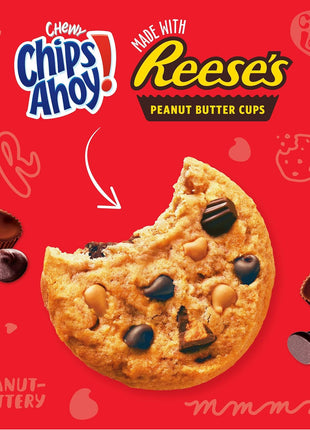 CHIPS AHOY! Chewy Chocolate Chip Cookies with Reese's Peanut Butter Cups, Family Size, 14.25 oz