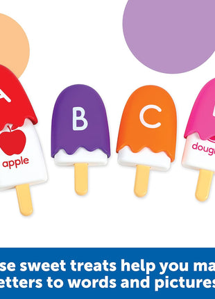Learning Resources Mini ABC Pops – Alphabet Toys, ABC Puzzle, Phonics Games for Toddlers, Fine Motor Toys, Play Food Set, Preschool Activities, Sensory Bin Letters, Gifts for Kids