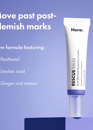 Hero Cosmetics Rescue Balm (New Formula)-The Post-Blemish Cream to Boost Hydration and Improve the Look of Post-Blemish Marks. Derm-Tested. New Formula. Won't Clog Pores. 15mL