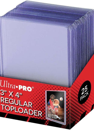 Ultra Pro 25 3 X 4 Top Loader Card Holder for Baseball, Football, Basketball, Hockey, Golf, Single Sports Cards Top Loads