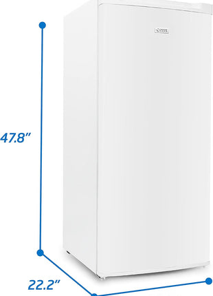 Commercial Cool Upright Freezer, Stand Up Freezer 5 Cu Ft with Reversible Door, White | 4 Fixed Freezer Shelves, Reversible Door, Adjustable Thermostat, Manual Defrost