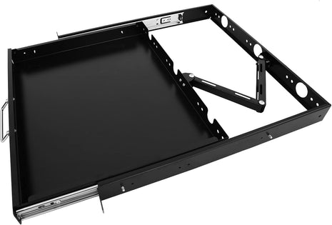 1U Rack Mount Sliding Keyboard Tray Cantilever for Server Data Network Rack | Properly Sized
