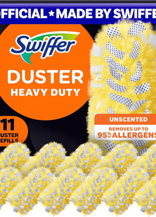 Swiffer Dusters Heavy Duty Multi-Surface Duster Refills for Cleaning, Unscented, 11 Count