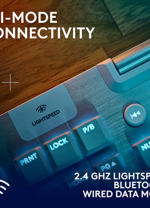 Logitech G915 X Lightspeed Low-Profile Wireless Gaming Keyboard, Double-Shot PBT Keycaps, Fully Programmable Keys, RGB Backlighting, Sleek Aluminum Finishing, GL Brown Tactile Switches-PC/Mac - White