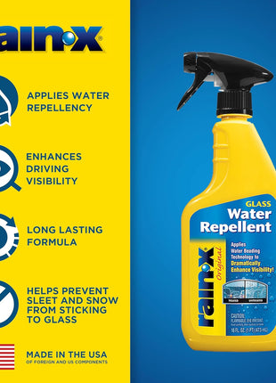 Rain-X 800002250 Glass Treatment Trigger, 16 Fl Oz - Exterior Glass Treatment to Dramatically Improve Wet Weather Driving Visibility During All Weather Conditions