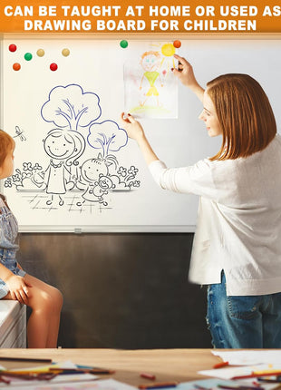 H-Qprobd Dry Erase Board for Wall 72 inchx40 inch Aluminum Presentation Magnetic Whiteboard with Long Pen Tray, Wall-Mounted White Board for School, Office and Home
