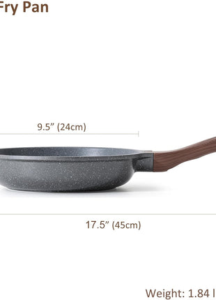 SENSARTE Nonstick Frying Pan Skillet, Swiss Granite Coating Omelette Pan, Healthy Stone Cookware Chef's Pan, PFOA Free (9.5 Inch)