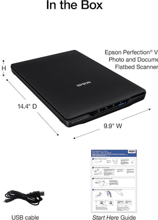 Epson Perfection V19 II Flatbed Photo Scanner 4800 dpi Optical Resolution | USB Power High-Rise Removable Lid for Documents and Old Pictures to Digital Conversion