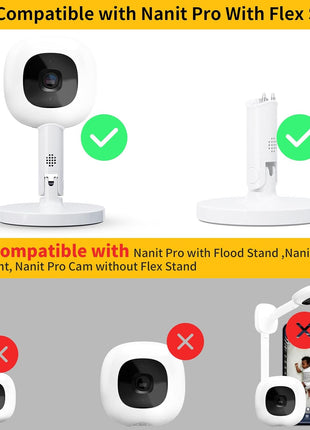 iTODOS Baby Monitor Mount Compatible with Nanit Pro Smart Baby Monitor & Flex Stand, Versatile Twist Mount Without Tools or Wall Damage,Travel Baby Monitor Accessory -White