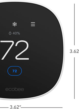 ecobee Smart Thermostat Essential - Energy Star Certified programmable Wi-Fi Thermostat - Works with Siri, Alexa, and Google Assistant