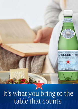 S.Pellegrino Sparkling Natural Mineral Water, Plastic Bottles, 16.9 Fl Oz (Pack of 12)