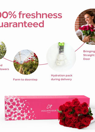 Aquarossa Farms – Flowers for Delivery, Fresh Flowers Bouquet, Handpicked from the Farm, Gift for Birthday, Anniversary, or Just Because – 24 Fresh Roses