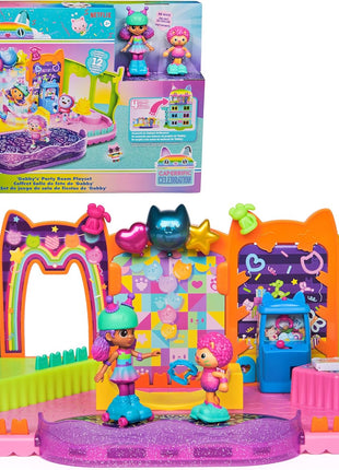Gabby's Dollhouse Party Room Playset with Skater Gabby & Marty Figures | Exclusive Skater Figures, Working Skates for Pretend Play, Sensory Fidget Toys on Wall, Kids Toys for Girls & Boys Ages 3+