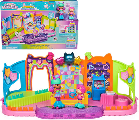 Gabby's Dollhouse Party Room Playset with Skater Gabby & Marty Figures | Exclusive Skater Figures, Working Skates for Pretend Play, Sensory Fidget Toys on Wall, Kids Toys for Girls & Boys Ages 3+