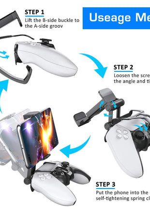 OIVO PS5 Controller Phone Mount Clip, Mobile Gaming Clip Cell Phone Stand Holder Replacement for PlayStation 5 Dualsense Controller Remote Play