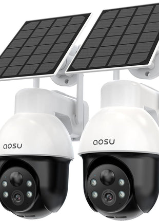 aosu 3K 5MP Solar Security Camera Wireless Outdoor PTZ 360° Smart Tracking | Auto Human&Vehicle Tracking No Blind Spots, Easy Setup, Color Night Vision, Ideal For Home, Yard & Farm Security Monitoring