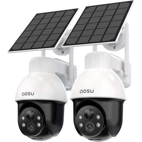 aosu 3K 5MP Solar Security Camera Wireless Outdoor PTZ 360° Smart Tracking | Auto Human&Vehicle Tracking No Blind Spots, Easy Setup, Color Night Vision, Ideal For Home, Yard & Farm Security Monitoring