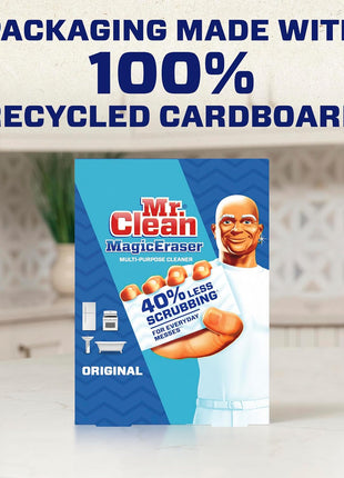 Mr. Clean Magic Eraser Original Cleaning Pads, Multi Purpose Cleaner, Bathroom Cleaning Supplies, All Purpose Cleaner, White, 6 Count