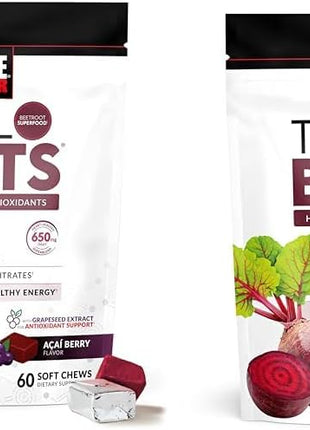 Force Factor Total Beets Soft Chews with Beetroot, Nitrates, L-Citrulline, Grapeseed Extract & Antioxidants, Healthy Energy Supplement, 120 Count 2-Pack & 60 Count