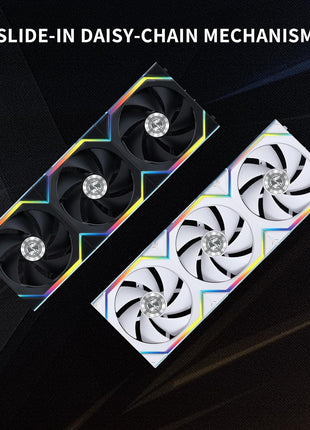 Lian Li UNI Fan SL Wireless 120mm ARGB Fan - Triple Pack - 2.4 GHz Wireless Signal for RGB & Fans Control - Customizable Lighting Effects - Controller Included & Required - Black (12SL1W3B)