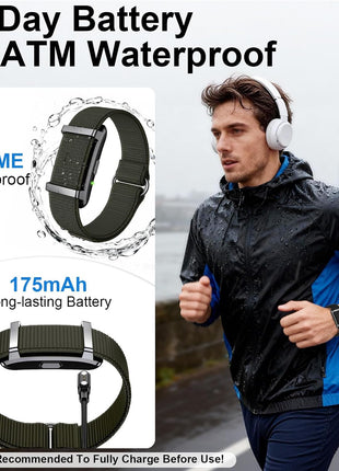 Smart Bracelet Fitness Trackers for Men Women, Smart Watch 24/7 Heart Rate Sleep Stress HRV Monitor, 170+ Sports Modes, 2 Bands, Free APP 01 (Dark Color)