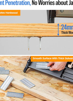 meite 14 Gauge Concrete Nails 2-1/2 Inch Leg T-Nails for Concrete Nail Gun, Galvanized Glue-collated Steel T Nailer Nail for Furring Strips Decking Truss Building, 400PCS/Box