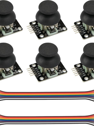 6Pcs Joystick Dual-axis XY Module | Compatible with PS2 Game Joystick, Control Lever Sensor Board, Compatible with Arduino Raspberry, KY-023