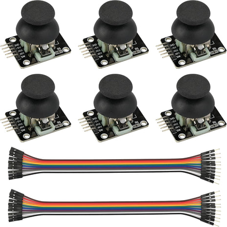 6Pcs Joystick Dual-axis XY Module | Compatible with PS2 Game Joystick, Control Lever Sensor Board, Compatible with Arduino Raspberry, KY-023