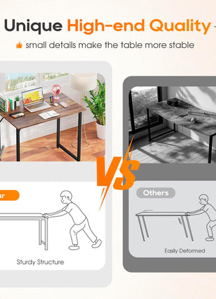 PayLessHere | 32 Inch Computer Desk | Brown | Sturdy Office Desk | Metal Frame, Adjustable Feet | Water-Resistant, Scratchproof Surface | Writing Table for Home Office or Study | Pack of 1