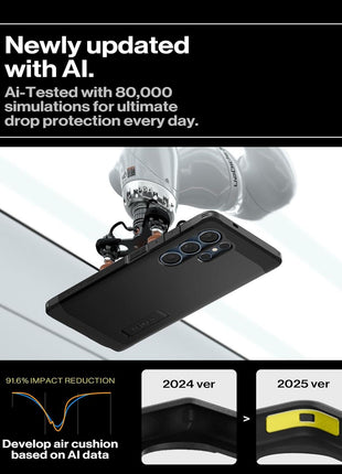 Spigen Tough Armor (Ai) MagFit Designed for Galaxy S25 Ultra Case [Kickstand] [Fast Wireless Charging] (2025) - Black