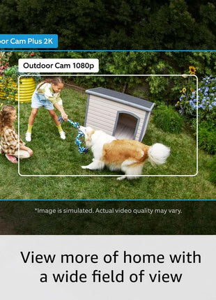 Ring Outdoor Cam Plus, Plug-In (newest model), Home or business security, Wide-Angle 2K Video with Ring Vision, Low-Light Sight for full-color night vision, Mount-Anywhere Versatility, Black