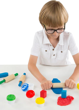 Melissa & Doug Shape, Model, and Mold Clay Activity Set - 4 Tubs of Modeling Dough and Tools