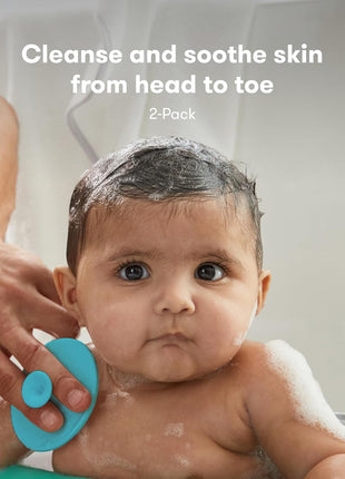 DermaFrida The SkinSoother Baby Bath Silicone Brush by Fridababy | Baby Essential for Dry Skin, Cradle Cap and Eczema (2 Pack)