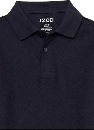 IZOD Boys' School Uniform Short Sleeve Pique Polo, Navy, 14-16