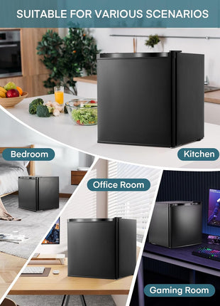 1.1 Cu.Ft Mini Freezer, Compact Countertop Freezer with Reversible Door and 7 Adjustable Temperature, Removable Wire Shelf for Dorm/Apartment/Office/RV, New Black