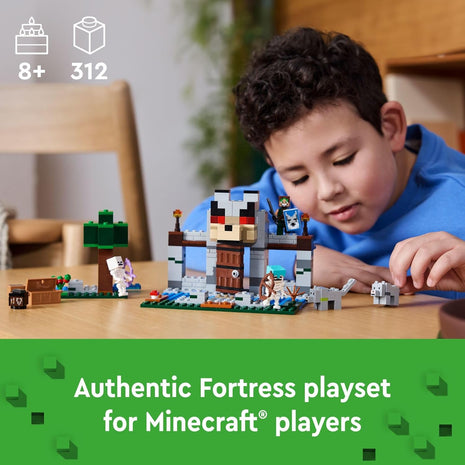 LEGO Minecraft The Wolf Stronghold Fortress Playset, Video Game Toy for Boys and Girls, Action Packed Castle Building Set with Minifigures, Minecraft Toy Gift for Kids Ages 8 and Up, 21261