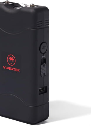 VIPERTEK VTS-880 Mini Stun Gun for Self Defense Rechargeable with LED Flashlight