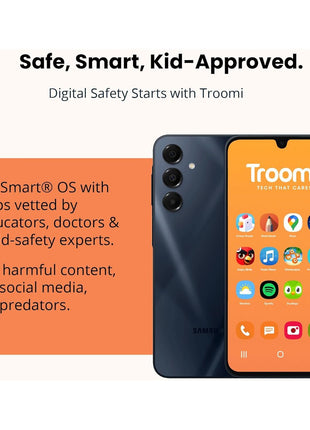 Troomi Safe Phone for Kids (Samsung Galaxy A16) – Parent-Managed Apps, GPS & Text Monitoring – Phone Purchase Only | New Line of Service & Activation Required