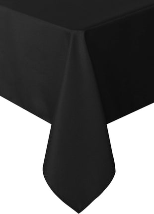 sancua Rectangle Tablecloth, 60 x 84 Inch, Black | Stain and Wrinkle Resistant, Washable Polyester Cloth, Decorative Fabric Cover, For Dining Tables, Buffet Parties and Camping
