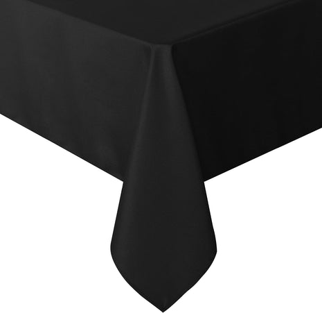 sancua Rectangle Tablecloth, 60 x 84 Inch, Black | Stain and Wrinkle Resistant, Washable Polyester Cloth, Decorative Fabric Cover, For Dining Tables, Buffet Parties and Camping