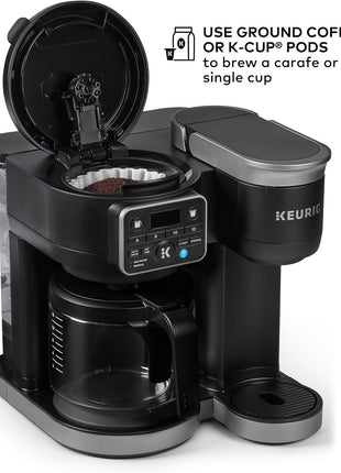 Keurig K-Duo Hot & Iced Single Serve & Carafe Coffee Maker, MultiStream Technology, 72oz Reservoir (Gen 2) | Multistream Tech, Brews K-Cup Pods and Grounds, Brew-over-Ice, Strong and Extra Hot, 6-12 Oz Cups, 6-12 Cup Carafe