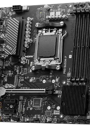 MSI PRO B650M-P ProSeries Motherboard (AMD Ryzen 9000/8000/7000 Series Processors, AM5, DDR5, PCIe 4.0, M.2, SATA 6Gb/s, USB 3.2 Gen 2, HDMI/DP, 2.5Gbps LAN, mATX)