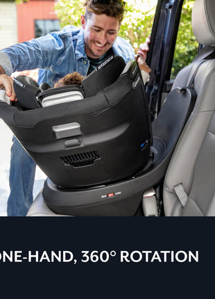 Evenflo Revolve360 Slim 2-in-1 Rotating Car Seat | with Quick Clean Cover, Rear-Facing and Forward-Facing Modes, Infant-6 Years, 4-65 lbs (Salem Black)
