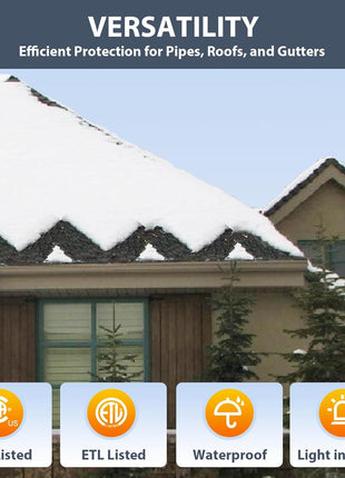 HEATIT HIRD 20 feet 5 Watts Per Foot Roof & Gutter Snow De-Icing Cable