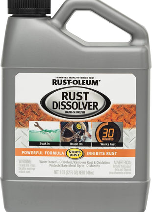 Rust-Oleum Rust Dissolver Soak & Bath | Heavy-Duty Corrosion Remover for Metal Tools, Cars, Bikes, Grills, Bolts, Firearms & More | Quart