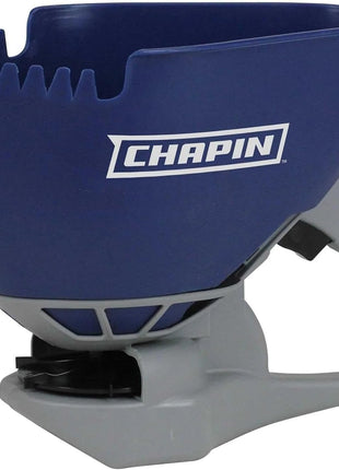 Chapin 8705A 1.6-Liter (0.3-Gallon) Ice Melt and Salt Hand Crank Spreader, Poly Toothed Edge Scoop with Thumb Control Gate and Impeller, Ideal for Small Spaces, Blue