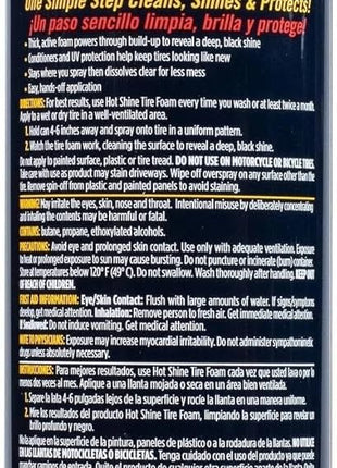 Meguiar's Hot Shine Tire Foam, High Gloss Tire Shine That Cleans, Shines, and Protects in One Step, Deep, Black Shine with Conditioners and UV Protection, Best Gifts for Car Lovers, 19 Oz Aerosol