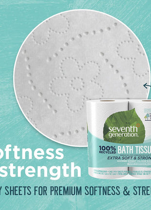 Seventh Generation, Double Roll Bath Tissue 2 Ply 300 Sheet, 4 Count