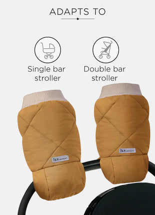 7AM Enfant Stroller Warmmuffs Gloves - Anti-Freeze Stroller Mittens for Handlebars, Water Repellent Hand Warmer Muff for Cold Weather, Plush Lined Stroller Warmmuffs | Winter Stroller Accessories