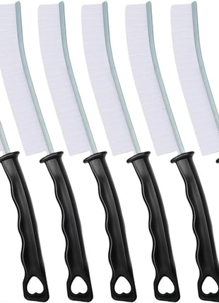 Hard Bristle Crevice Cleaning Brush, Versatile Scrub Tool for Kitchen, Window, Vehicle, Faucets,Grout, Household Use, and Bathroom 6 Pack Color Black and White